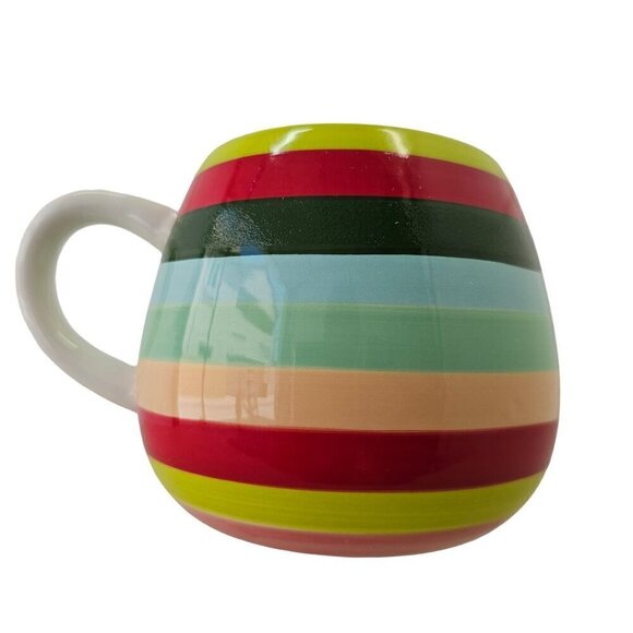 World Market Surprise Penguin Mug 15 oz Capacity Multi Stripe Ceramic Coco Cup - Picture 6 of 10